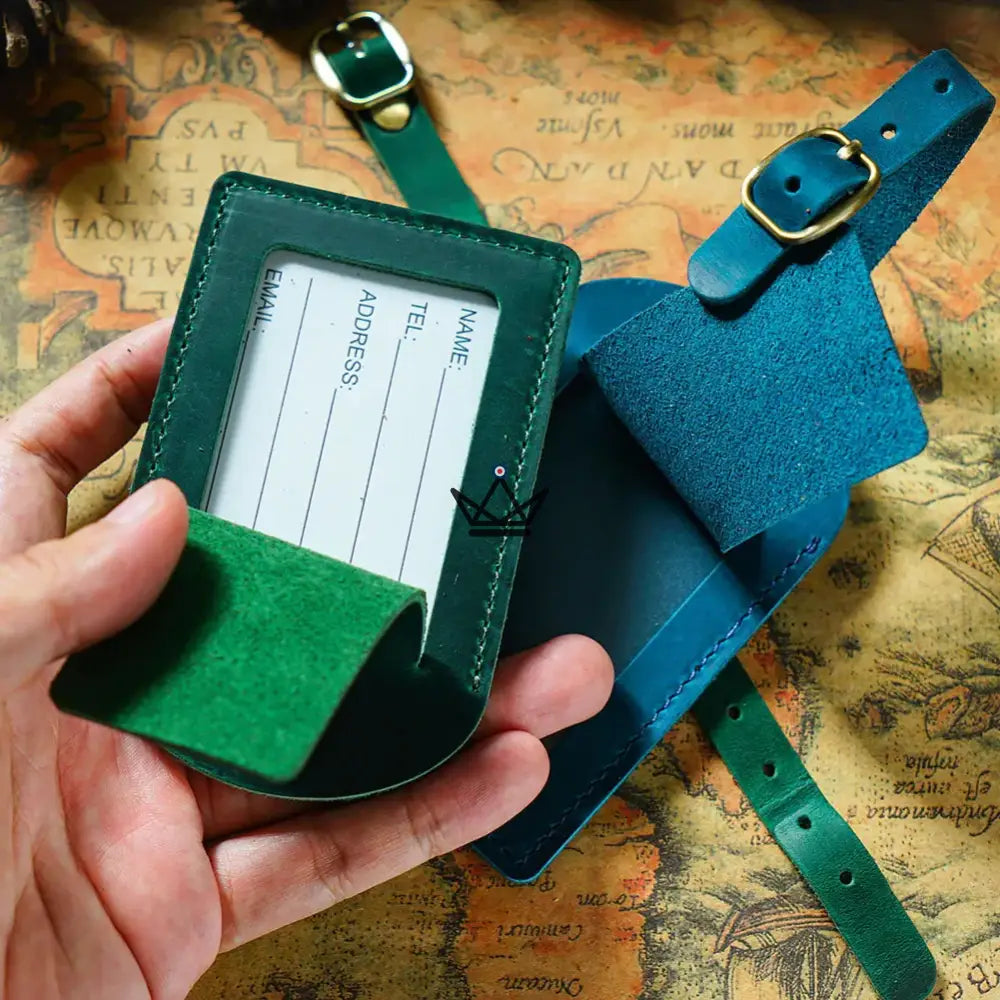 Customizable Leather Luggage Tag – Voyageur Tag — view 7