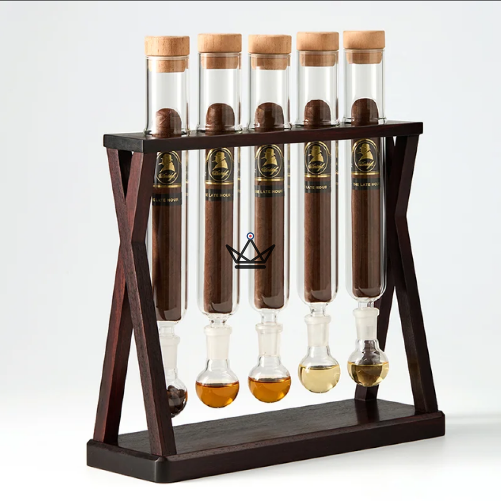 VENTURO INFUSIO Infusor de cigarros de 5 tubos: madera de cruz latina, cedro, higrómetro y termómetro VENTURO INFUSIO Infusor de cigarros de 5 tubos: madera de cruz latina, cedro, higrómetro y termómetro