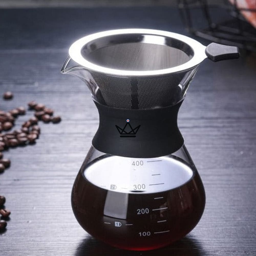 Chemex Style Slow Coffee Maker 400ml - 2 Colors — Black / Included