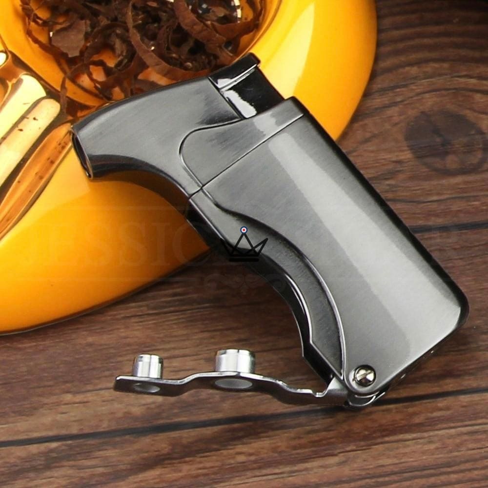 VARGAS Torch Lighter — torch & integrated punch, refillable | Yellow & Silver — view 3