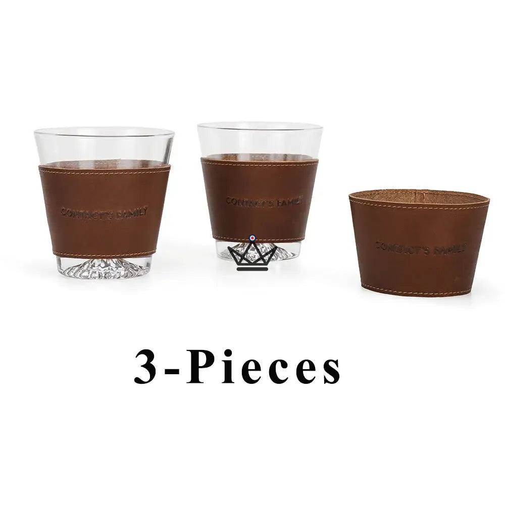 Customizable Leather Whiskey Glass Cuff - Voyageur Sleeve — view 12