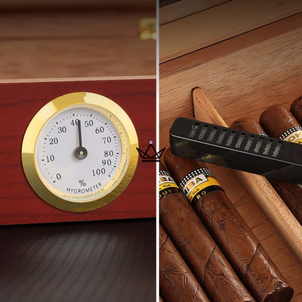 Humidor JANGO – verglast, 20 Zigarren, spanisches Zedernholz & Befeuchter – Ansicht 7