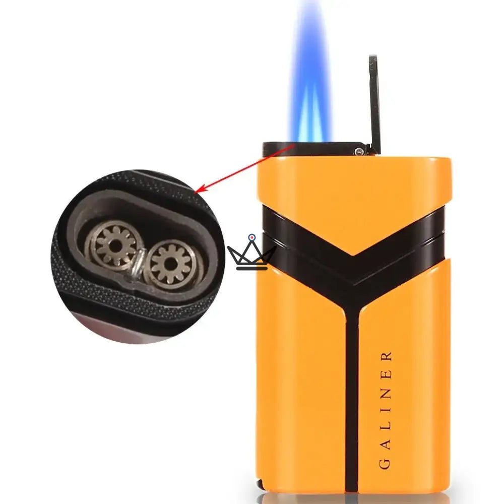Feuerzeug & Zigarrenschneider Geschenkset INFERNO – Doppelflamme + Ausstecher + Zigarrenschneider | Gold oder Schwarz – Ansicht 10