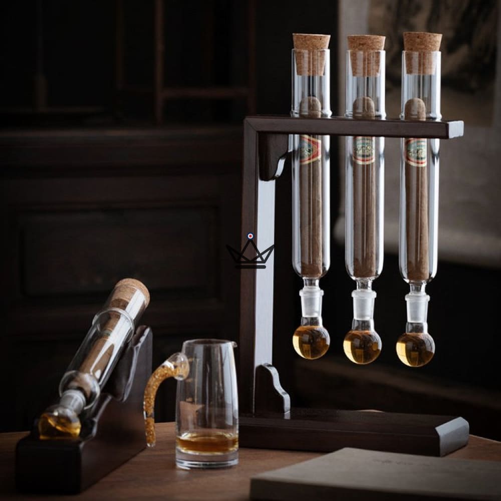 Infusor de cigarros de 3 tubos INFUSIO TRIDENT — Tubos verticales suspendidos, madera roja | Cepo 73 Infusor de cigarros de 3 tubos INFUSIO TRIDENT — Tubos verticales suspendidos, madera roja | Cepo 73