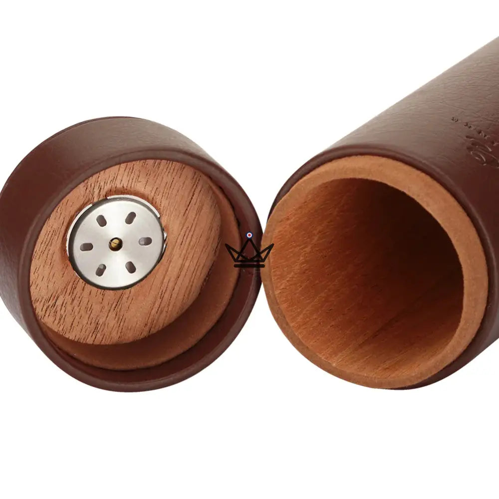 ORBAL Edition Reisehumidor – zylindrisch, Echtes Leder & Zedernholz, 5 bis 10 Zigarren, Schwarz oder Braun – Ansicht 7