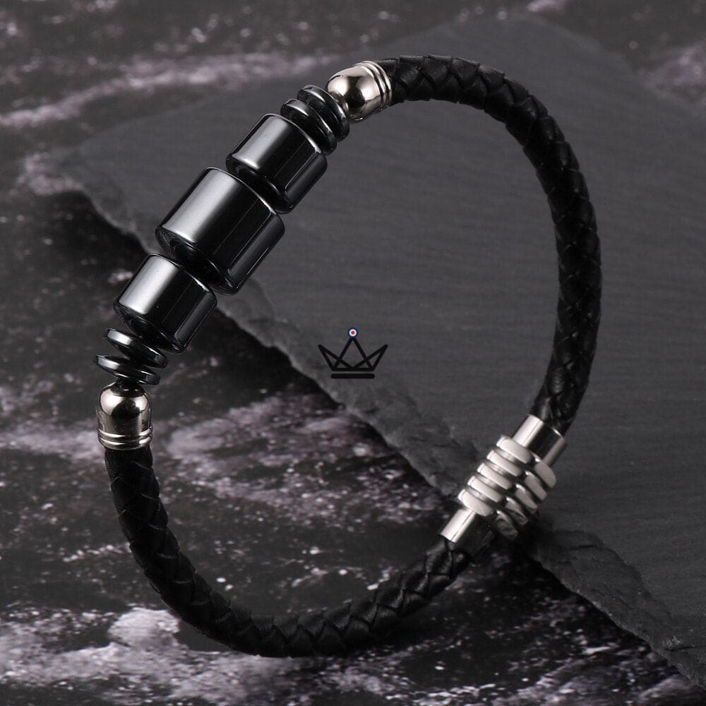 Titanium Bracelet - Cowhide Leather & Titanium Modules - 4 Combinations — view 1