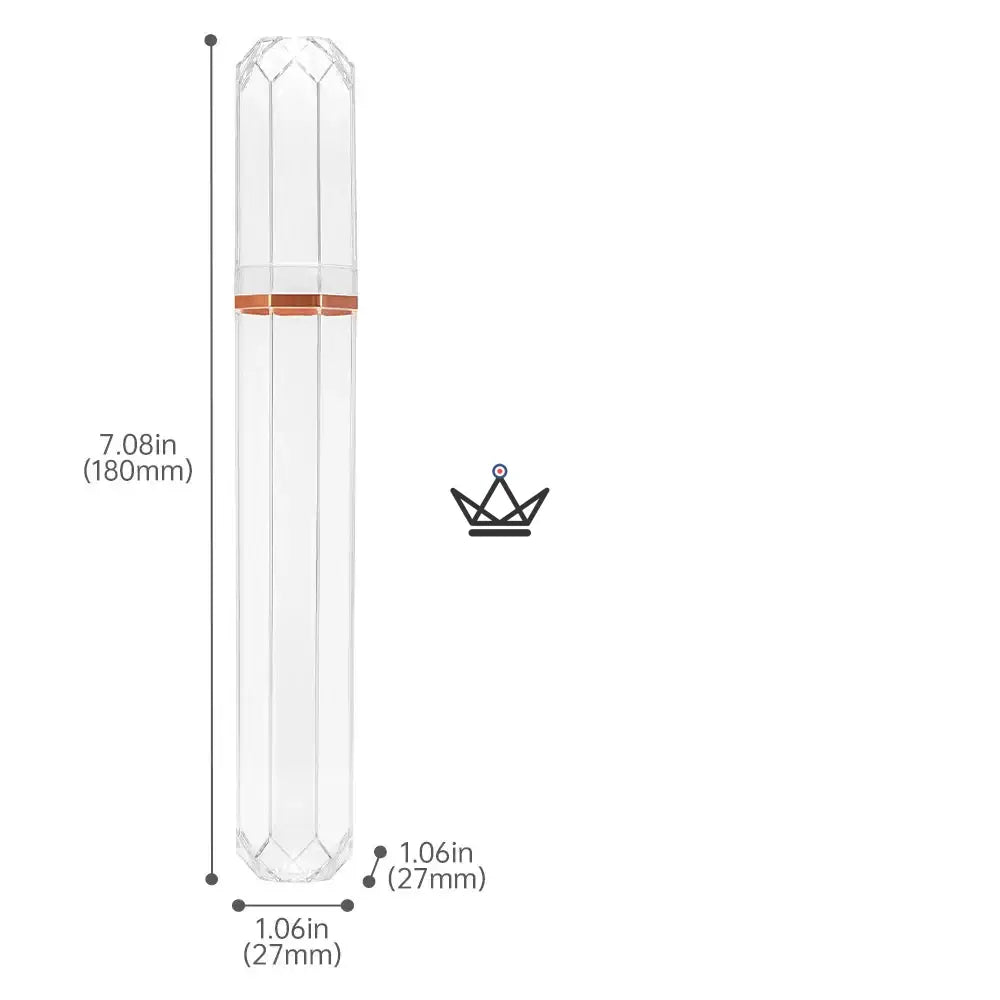PRISM faceted crystal acrylic cigar tube — octagonal, gold ring, 165 mm — view 7