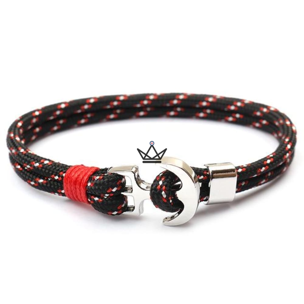 Neptune Marine Bracelet - Silver Anchor & Rope - 19 Colors — Zapa Blue