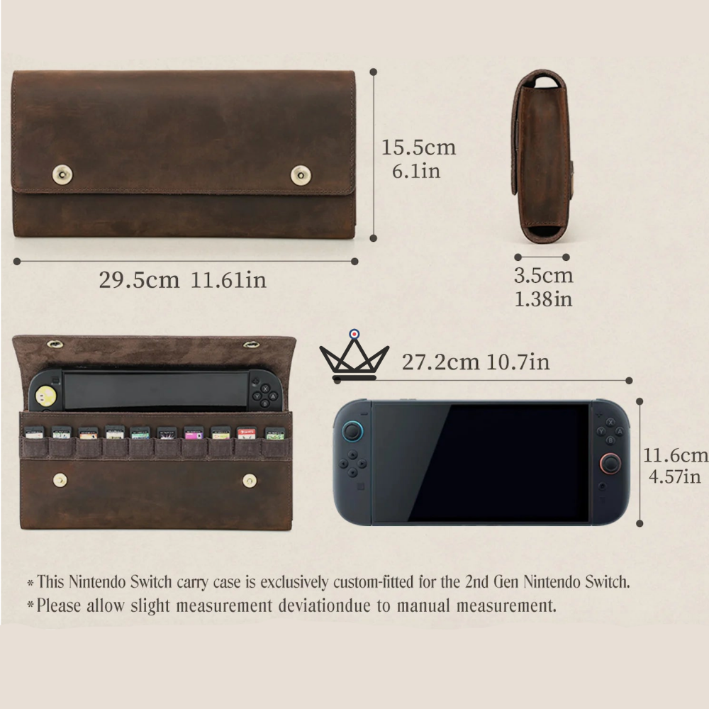Customizable Leather Case Nintendo Switch 1st & 2nd Generation — VOYAGEUR Mario — view 6