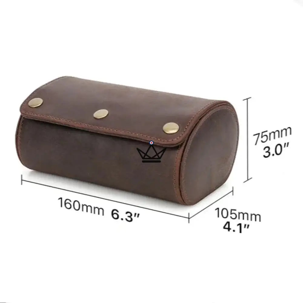 Customizable Leather Automatic Watch Travel Case - Voyageur TimeGuardian — view 15