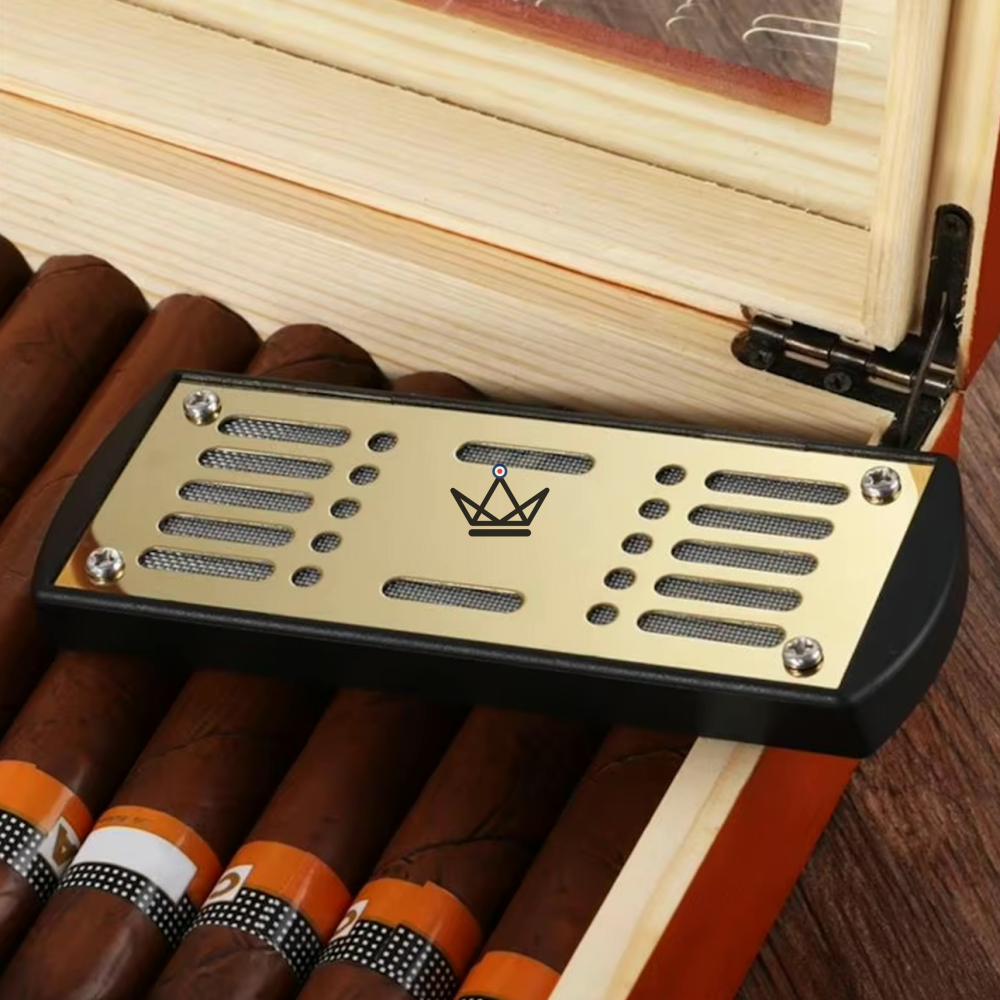 RECTA PREMIUM Cigar Humidor Humidifier — 13 × 5 cm, ABS & Oasis, Gold or Silver — view 1