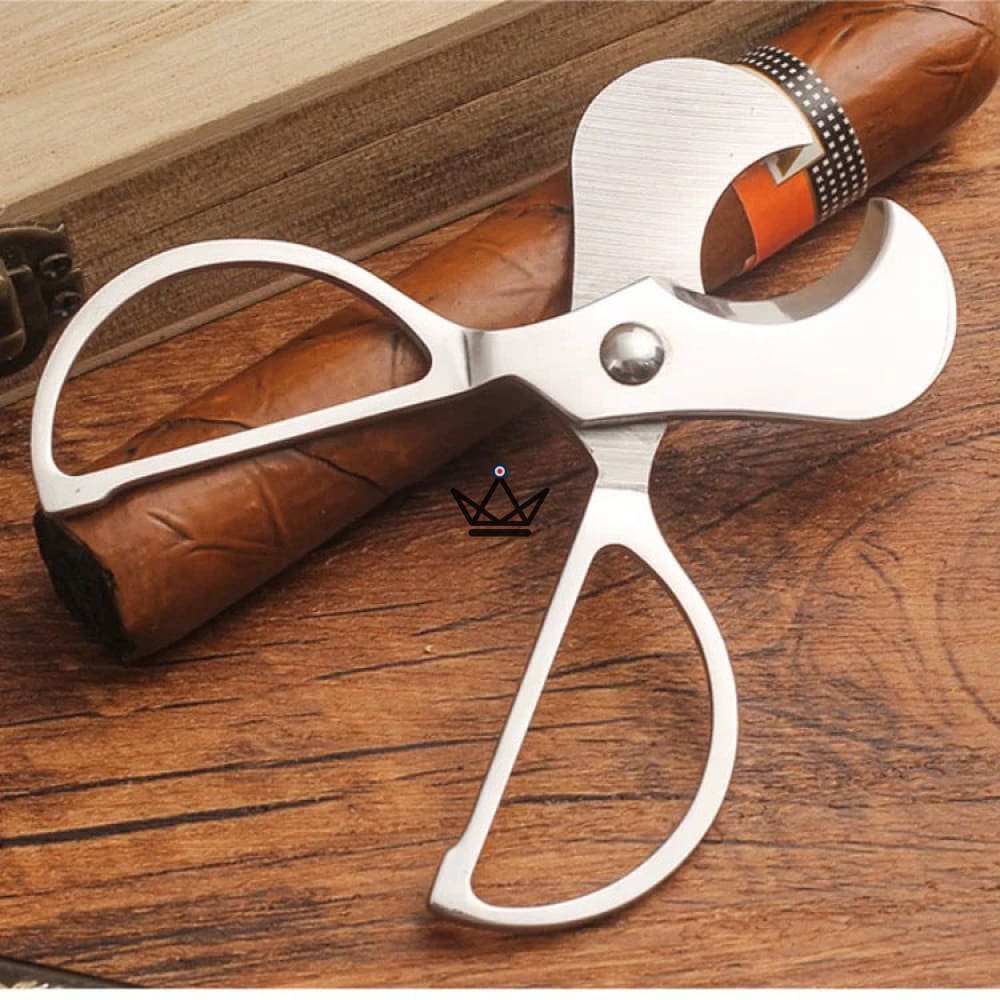Slyk Scissors Cigar Cutter — Stainless Steel Silver, Precise Cut All Sizes — view 3