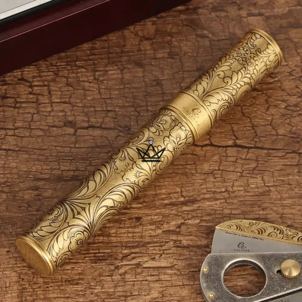 Tube à cigare Héritage Edition — cuivre doré, motifs gravés artisanaux, 1 cigare — image 5