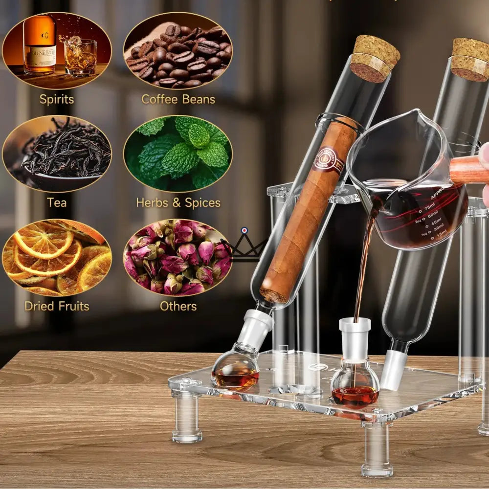 Zigarreninfuser 3 Tuben INFUSIO ALCHIMÍA — Borosilikatglas, austauschbare Fläschchen – Ansicht 5