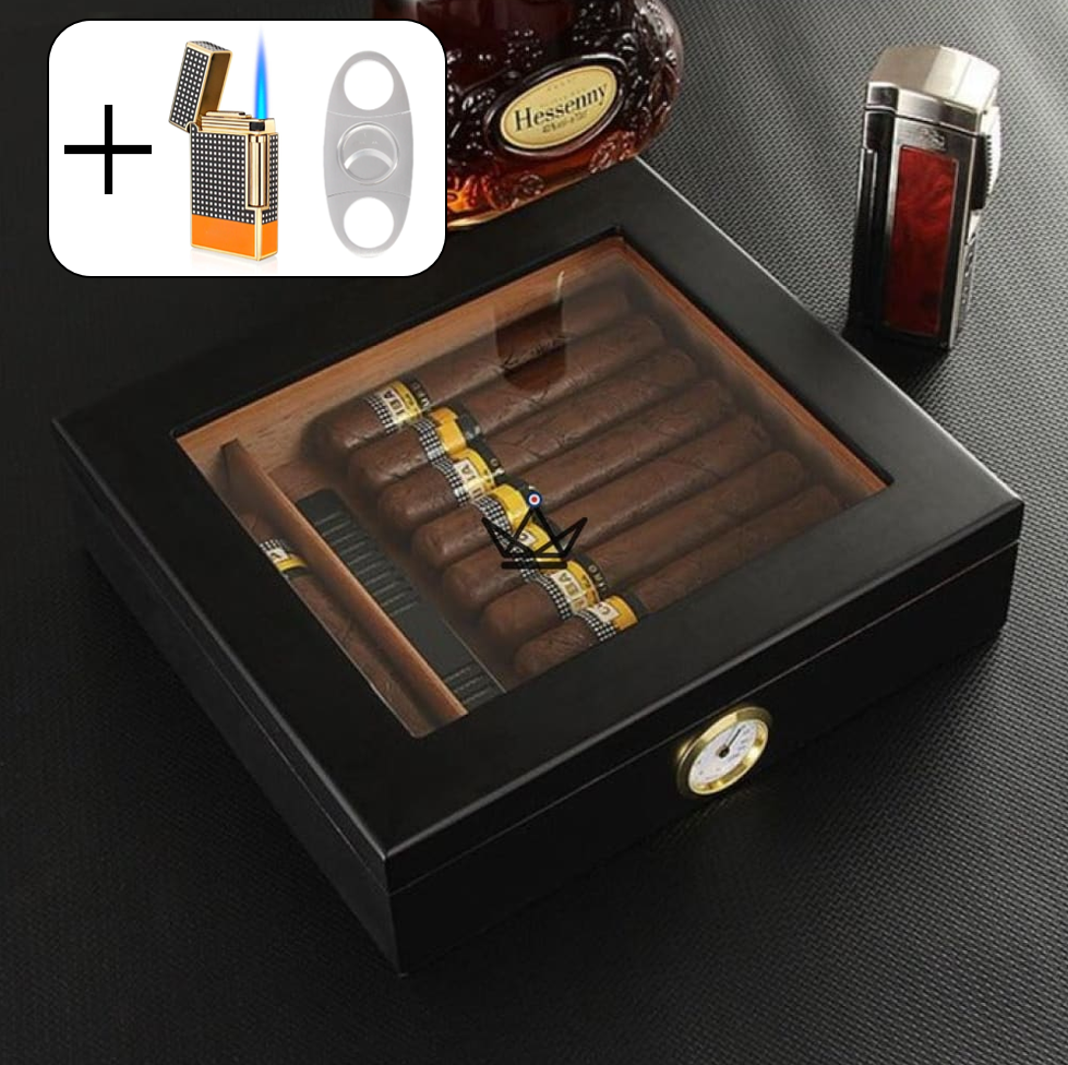 JANGO Cigar Humidor — Glass-top 20 cigars, Spanish cedar & humidifier — view 19