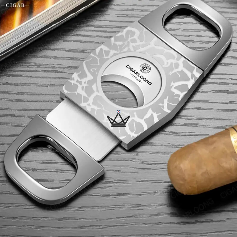 Fractalis Edition Cigar Cutter — Double Blade Guillotine Stainless Steel, Fractal Pattern, Ø 25 mm, 3 Variants, Rigid Gift Box Included — view 2