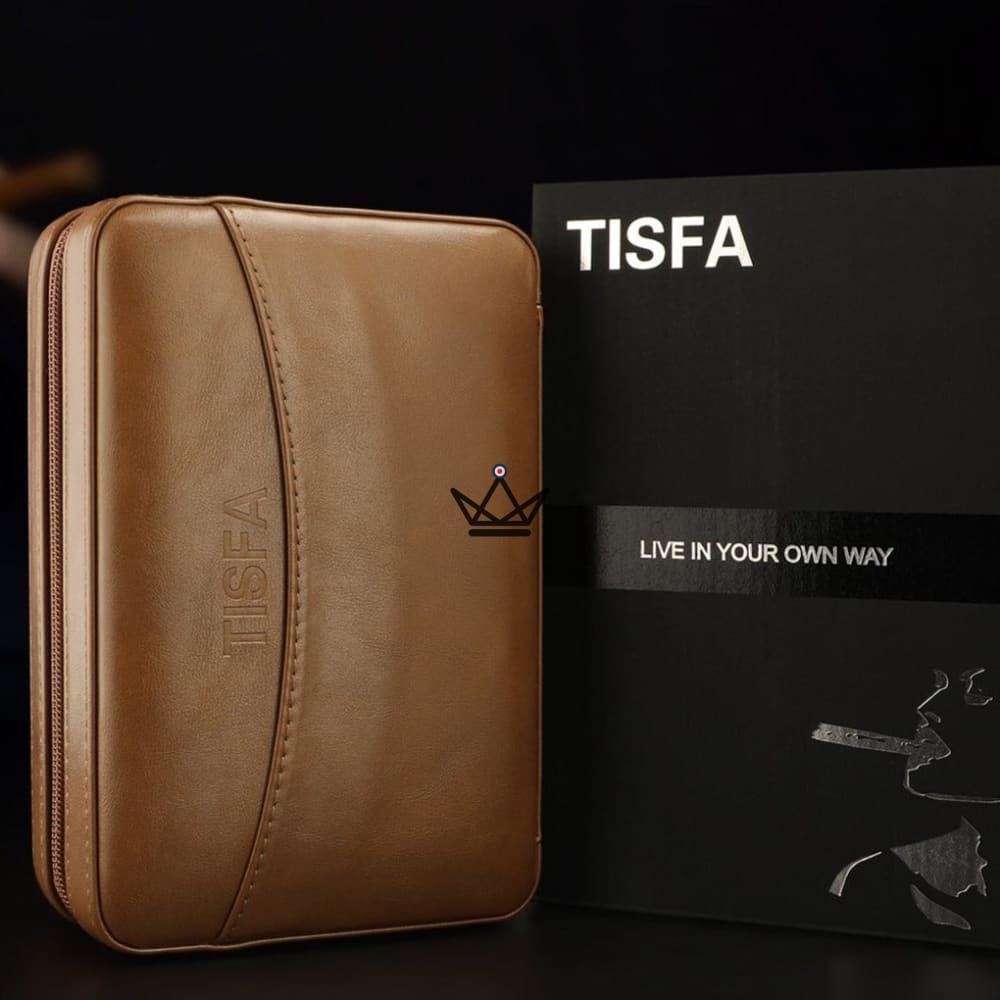 Leather Travel Humidor Pack + Lighter - TISFA STYLE — view 18