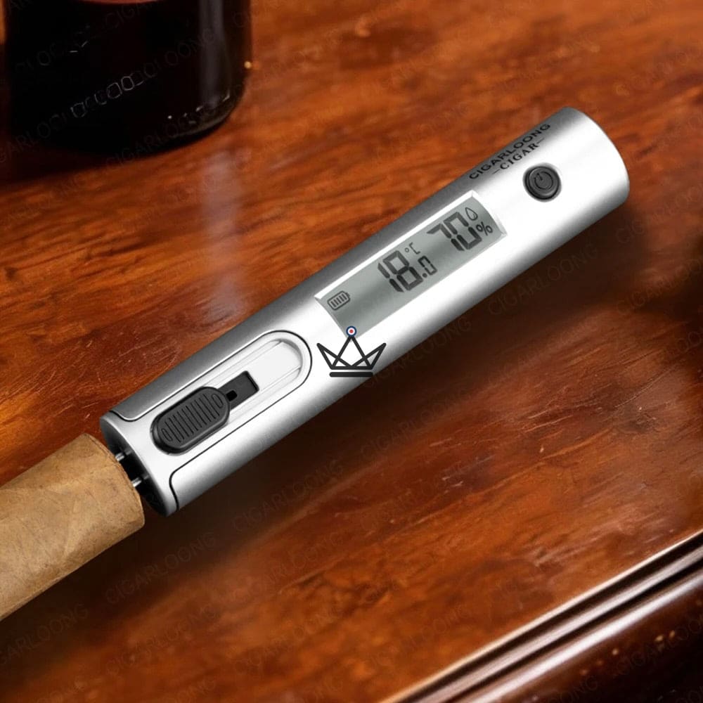Digital Cigar Hygrometer with Probe - Hygro Probe — — Silver