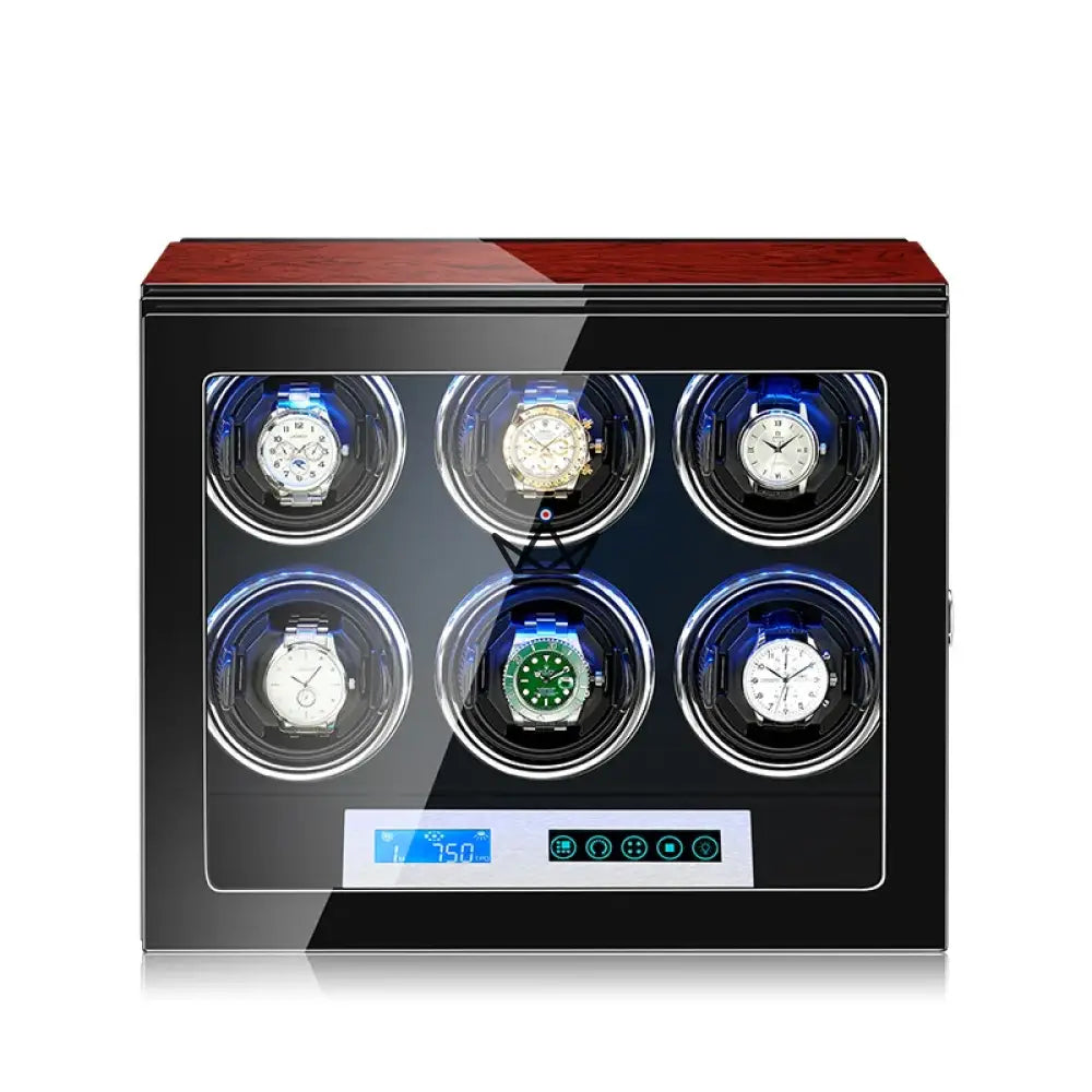 Automatic Watch Winder WINDER LUX — Wood & Glass, 2 to 12 Watches, LCD, Anti-Magnetic — view 17