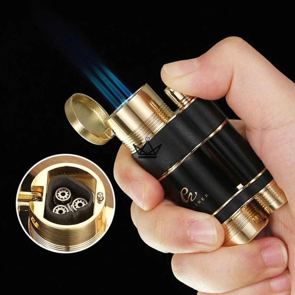 KELOW Cigar Box – TOWER 3-Flame Lighter + Punch & Cigar Cutter | Yellow or Black — view 5