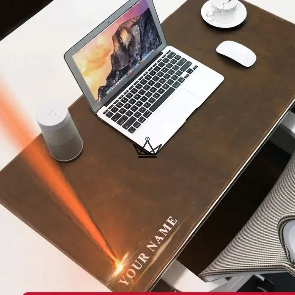 Desk pad, customizable giant leather mouse pad - Voyageur Office — view 1