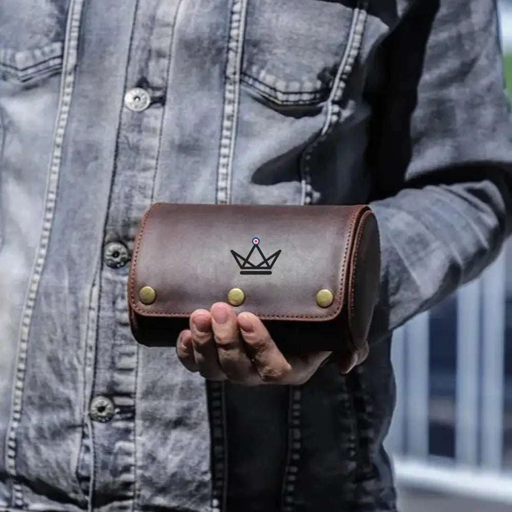 Customizable Leather Automatic Watch Travel Case - Voyageur TimeGuardian — view 8