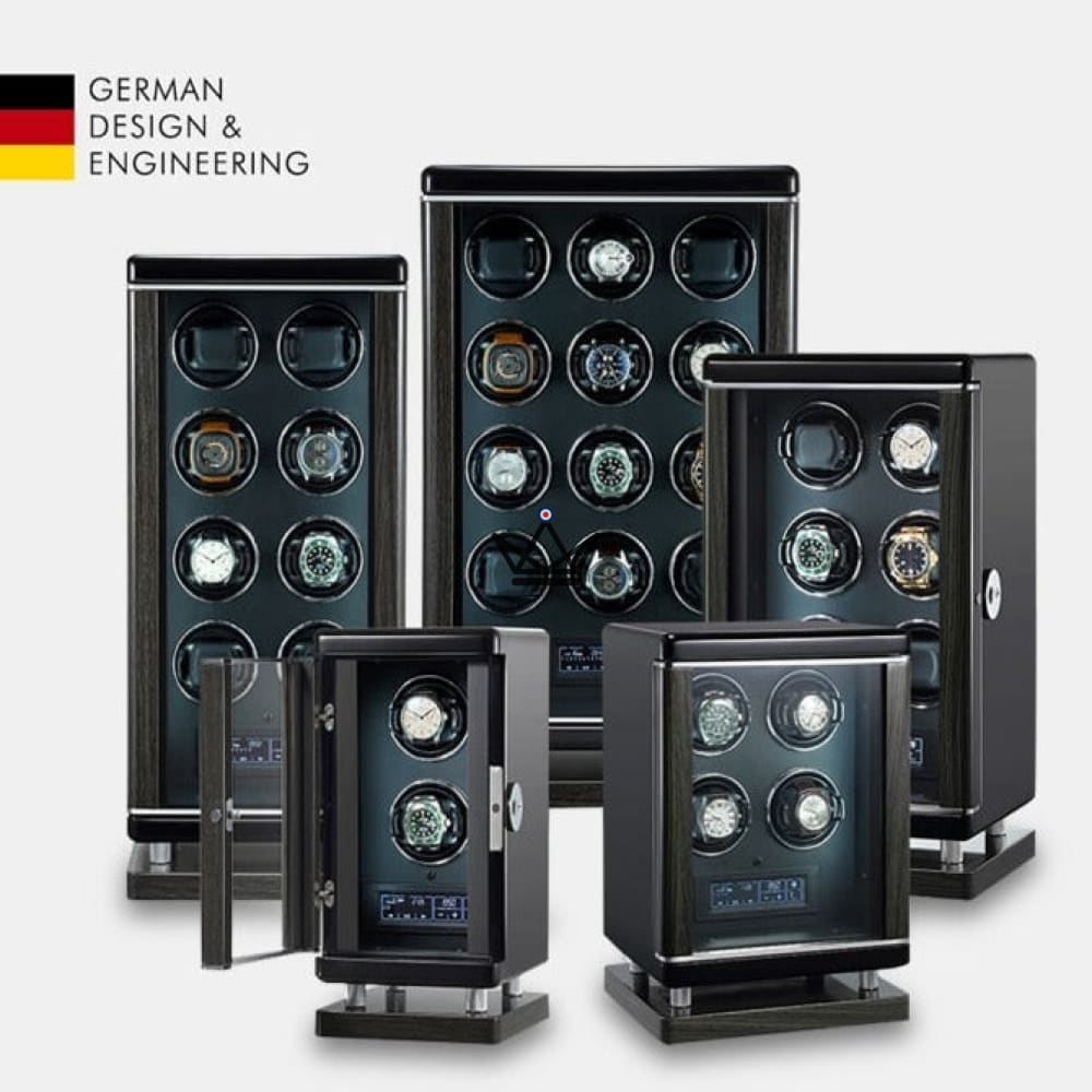 Uhrenbeweger für Automatikuhren BAELISH LUXE — Fingerabdruck, 1 bis 12 Uhren, Holz & Stahl Uhrenbeweger für Automatikuhren BAELISH LUXE — Fingerabdruck, 1 bis 12 Uhren, Holz & Stahl