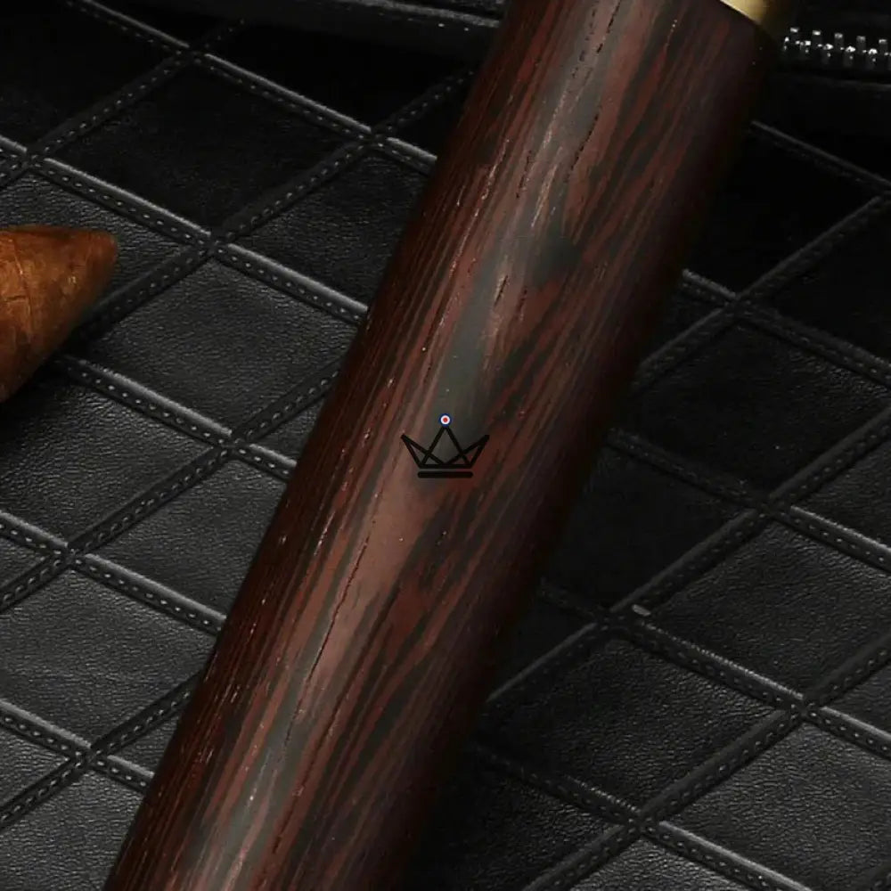 AURORA WOOD Cigar Tube — Wood & Metal, Ø 23 mm Max, 18.3 × 3 cm | Gold or Silver — view 4