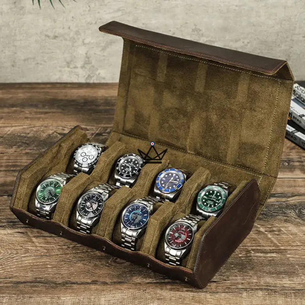 Customizable Leather Travel Case for Automatic Watch - Voyageur Hexagone — view 9