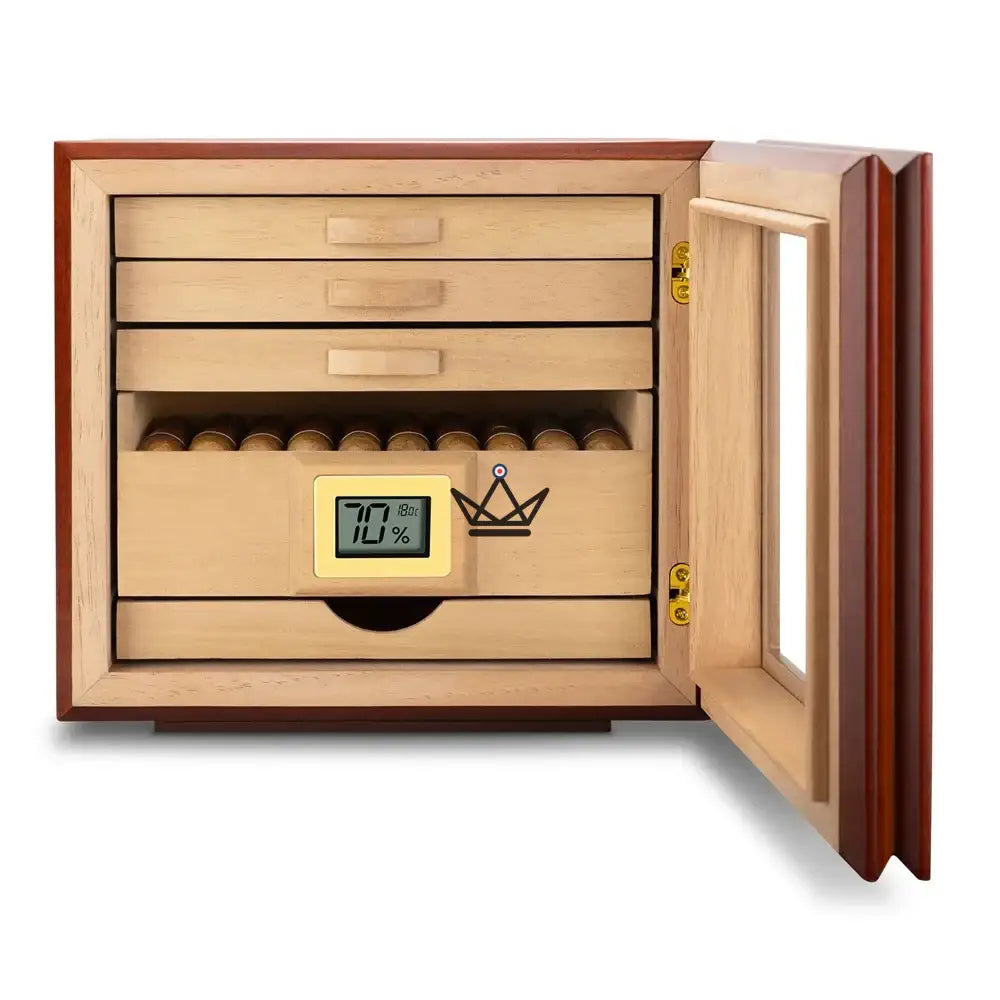 Ariston Edition Cigar Humidor — cedar, multi-drawer, gold hinges, 55 or 115 cigars — view 8