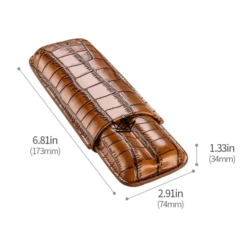 Cortez Dual Cigar Case — Genuine Leather, 2 Cigars, Black or Brown — view 4
