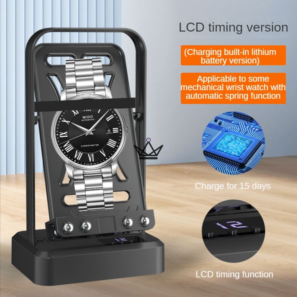 POWERWRIST Automatic Watch Winder — Rotating Balance, LCD, 15-Day Battery — view 6