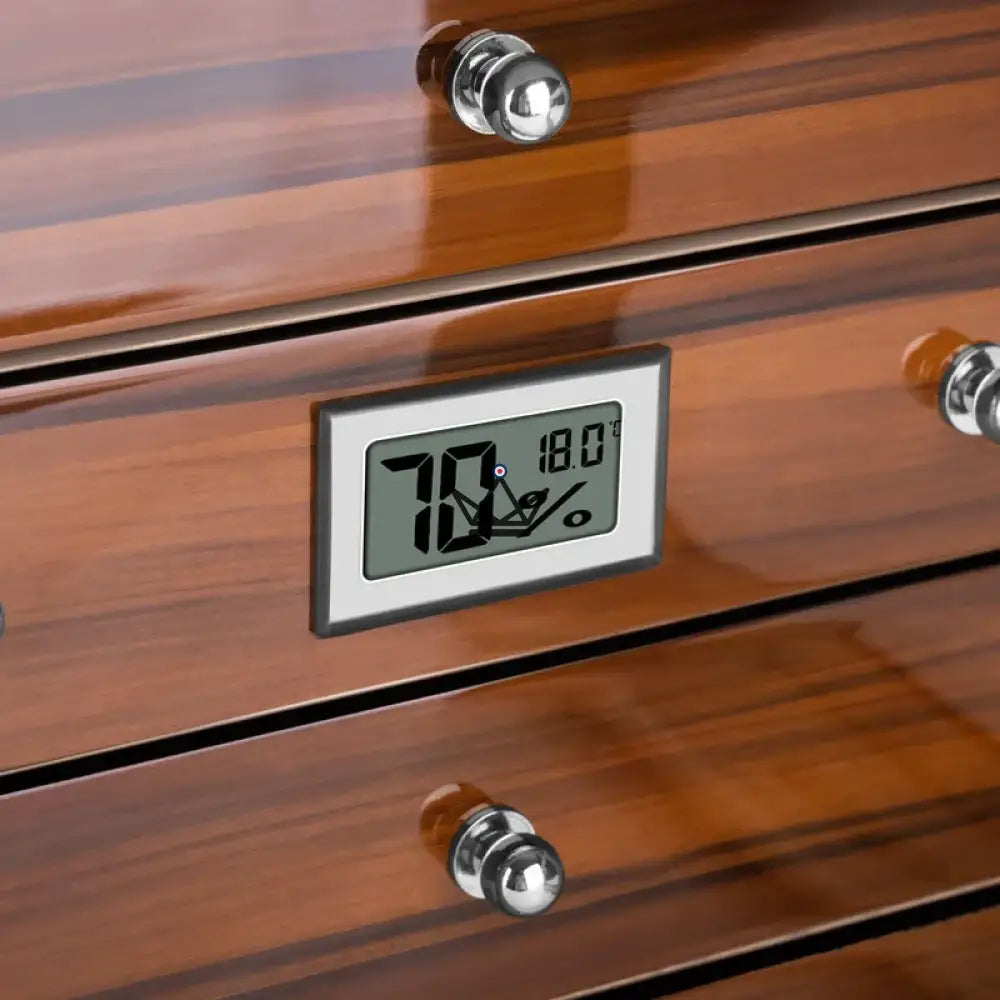 Regalia 100 Cigar Humidor — Spanish Cedar, Glass Window, 3 Cedar Drawers, ~50 Cigars, Digital Hygrometer & Humidifier — view 9
