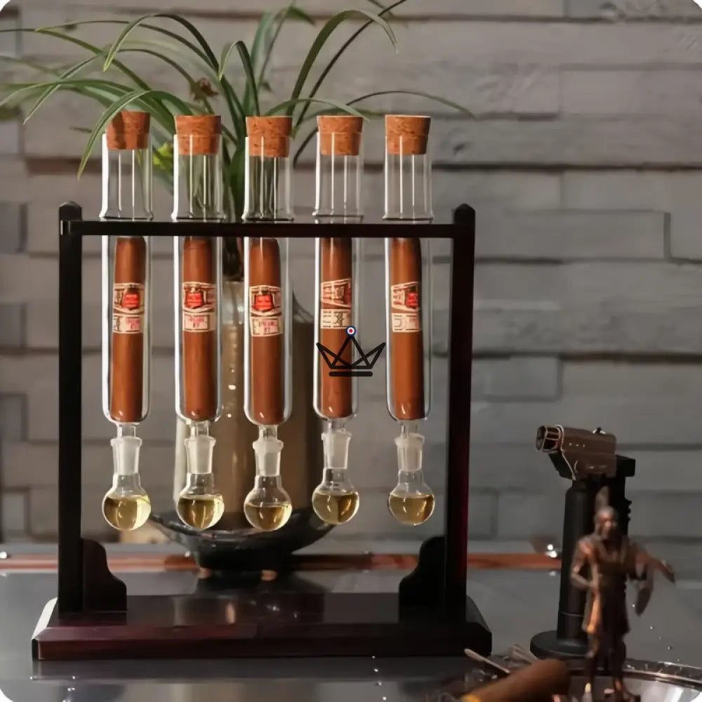 INFUSIO QUINTESSENCE 5-Tube Cigar Infuser — Borosilicate Glass, Cedar, Hygrometer — view 5