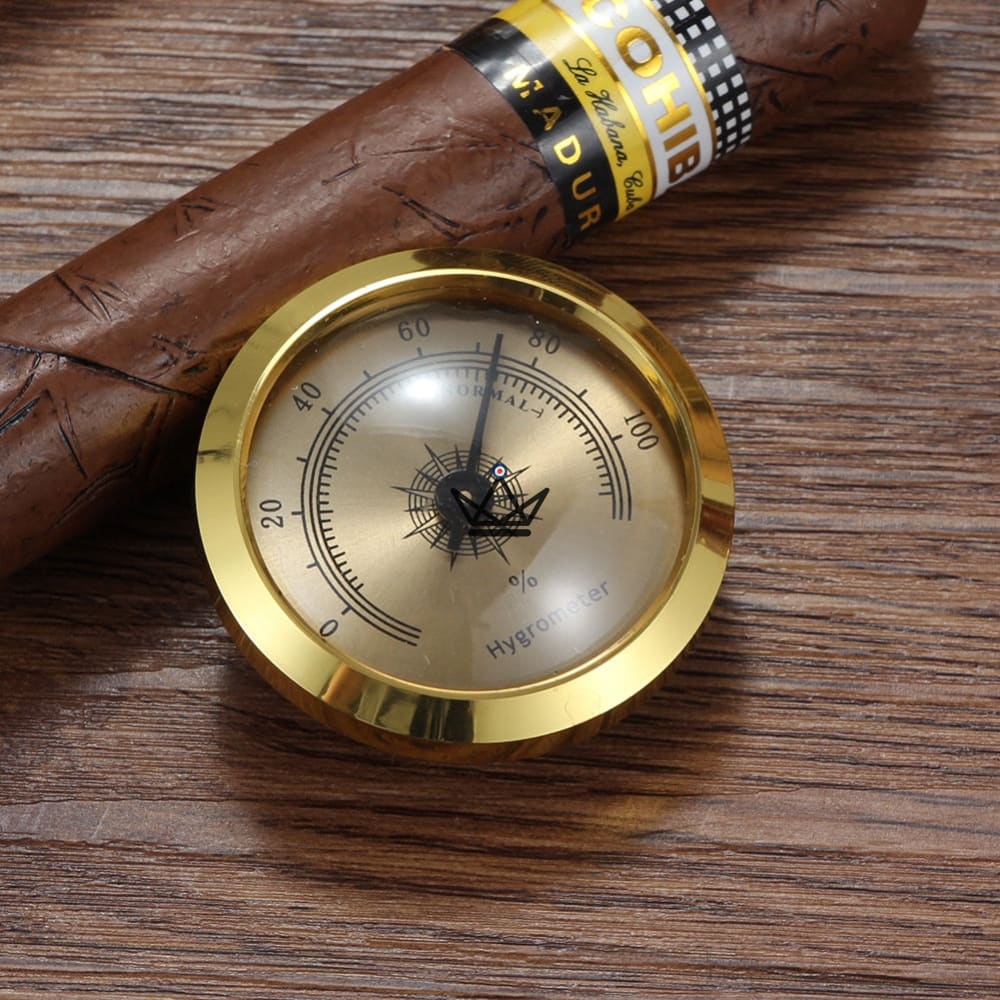 Sensor Basic mechanischer Hygrometer Zigarren — 45 × 15 mm, Gold, Analoganzeige – Ansicht 3