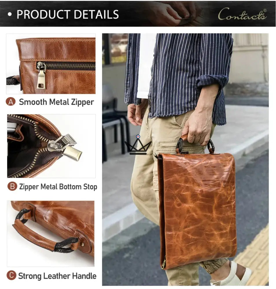Personalisierbare Arbeitstasche aus Leder - Voyageur Diplomate – Ansicht 3