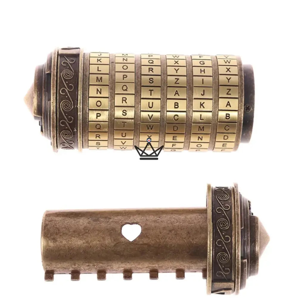 Cryptex Da Vinci – Bronzene verschlüsselte Nachrichtentruhe – Ansicht 7