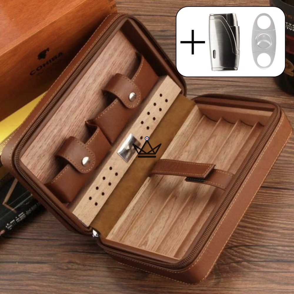 Leather & Cedar Travel Humidor — 5 Cigars | Prime Style — view 14