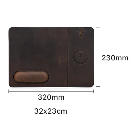 Personalisierbares Mauspad aus Leder mit kabelloser Ladefunktion – Voyageur Magellan – Ansicht 11