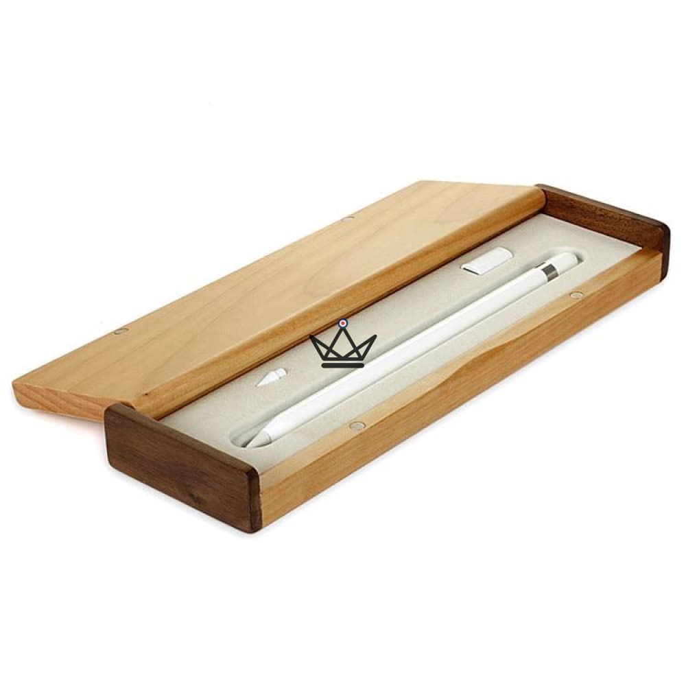 Caja de madera con soporte integrado para Apple Pencil Caja de madera con soporte integrado para Apple Pencil