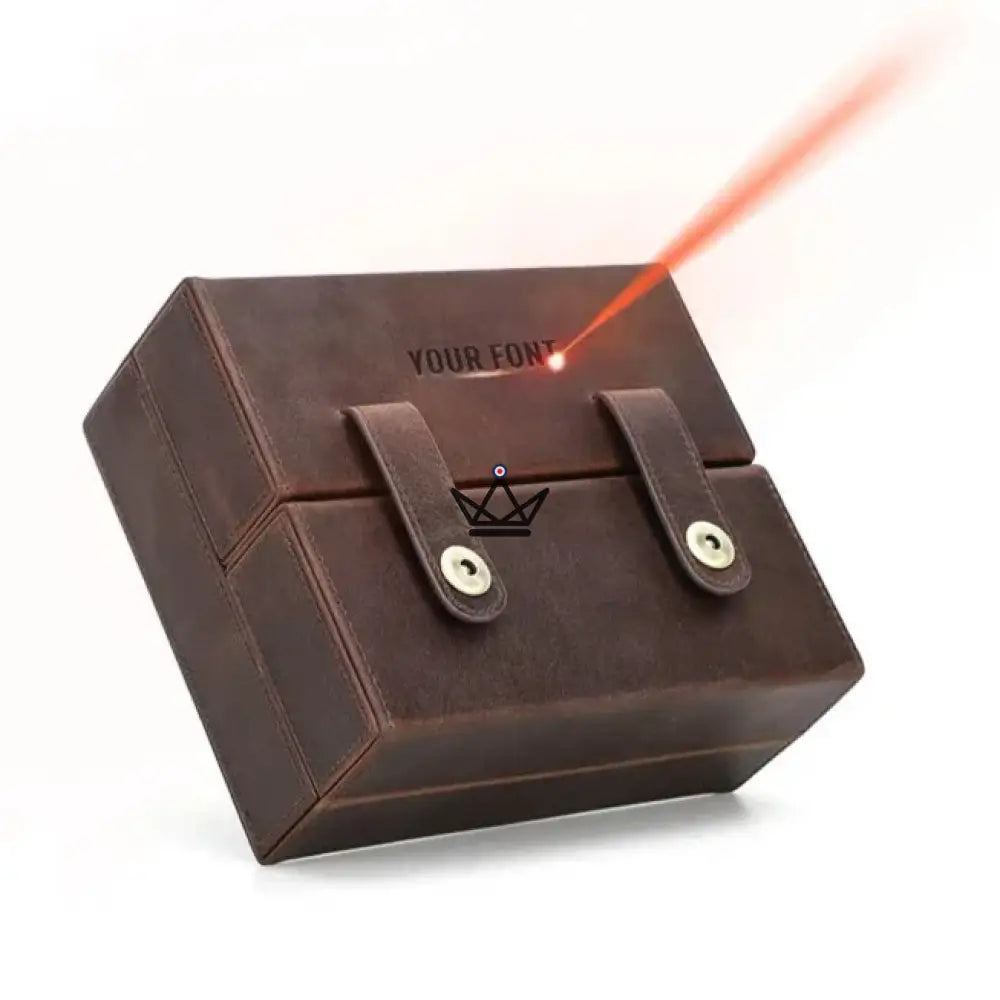 Customizable Leather Cigar Humidor - Voyageur King — view 2
