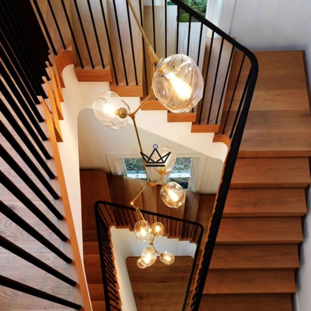 Articulated industrial vertical ceiling chandelier - Branching Bubble Vertigo — view 4