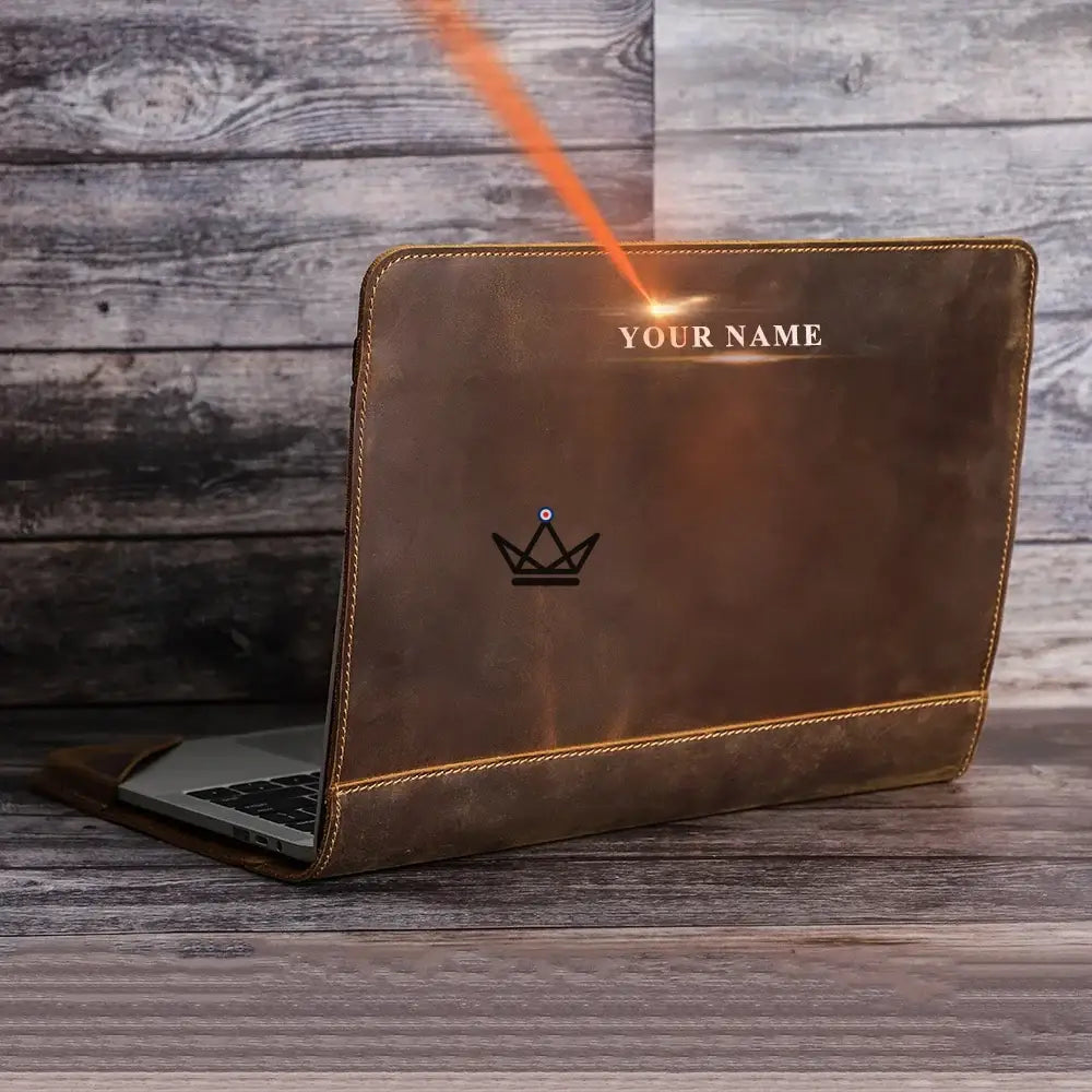 Personalisierbare MacBook-Ledertasche 13" - Voyageur RELIURE – Ansicht 2