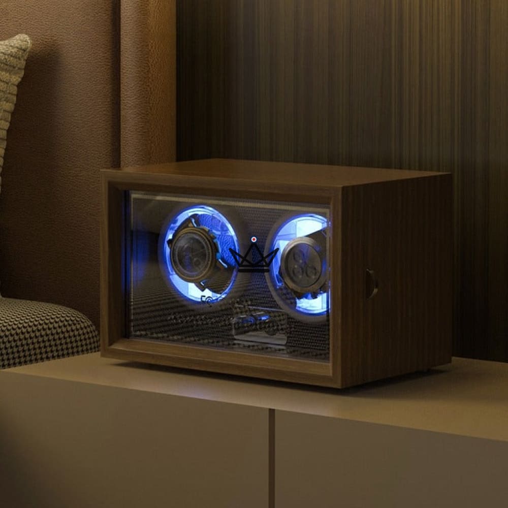 WoodWind Automatic Watch Winder — Walnut & LED, 1 to 4 watches | 5 modes — view 4