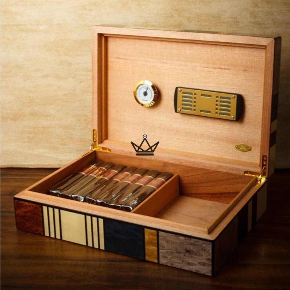 MONDRIAN Cigar Humidor — Spanish cedar, Art Deco motifs, 50 cigars — view 2
