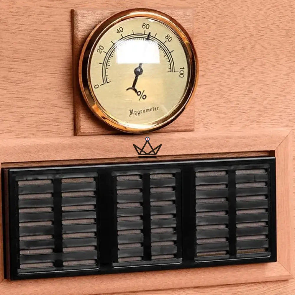 Aura Cedar Humidor — rosewood & abalone, 100 cigars, adjustable cedar dividers, gold lock — view 6