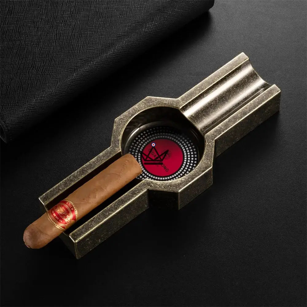 Solo King 2-Cigar Ashtray — 3 Vintage Finishes — view 5