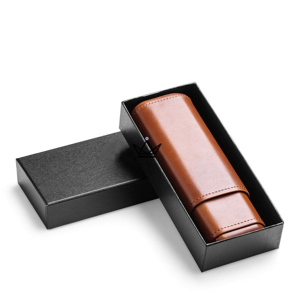 Zigarrenetui DAMAS WOOD – Rindsleder & Zeder, Cowboy-Stil, 2 oder 3 Zigarren – Ansicht 5