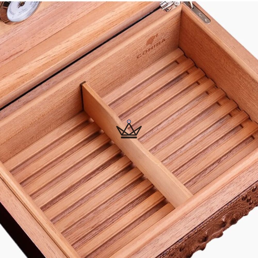 Humidor APEX – Krokodilleder, spanische Zeder, 50 Zigarren, inkl. Hygrometer – Ansicht 6