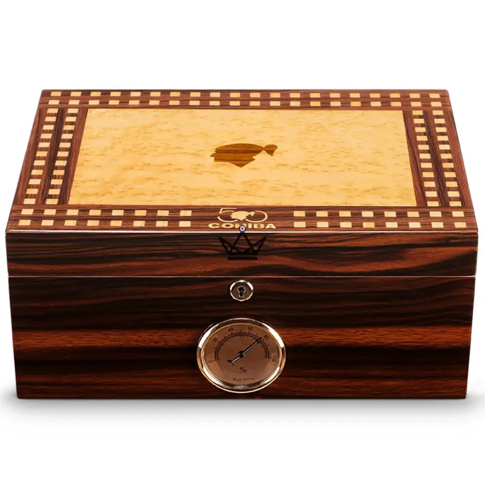 Zigarrenhumidor IVORY — spanische Zeder, elegantes Design, Hygrometer und Befeuchter – Ansicht 3